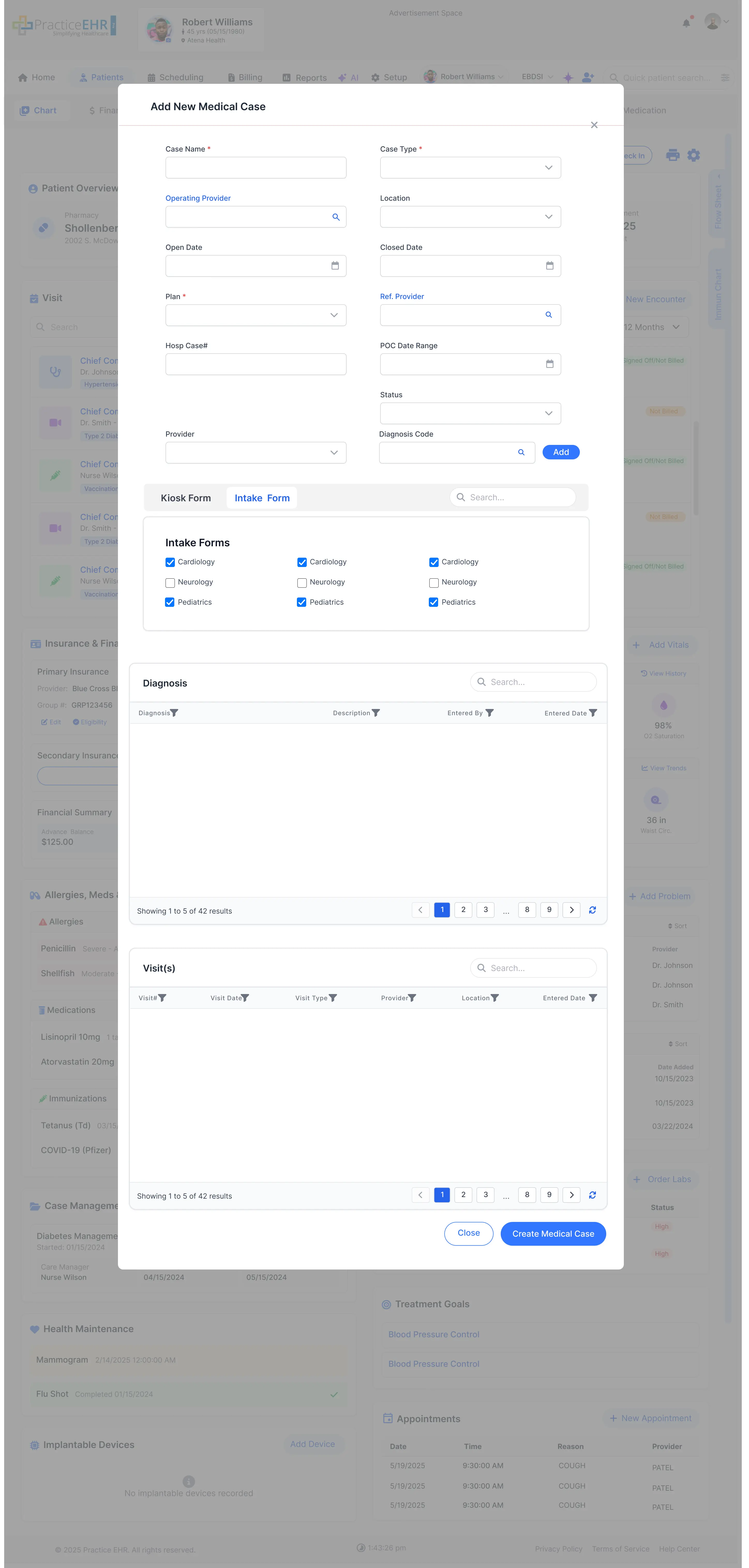 Add New Medical Case Modal